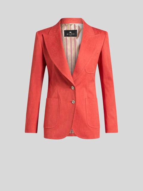 SINGLE-BREASTED JACQUARD JACKET WITH MEDALLION MOTIF