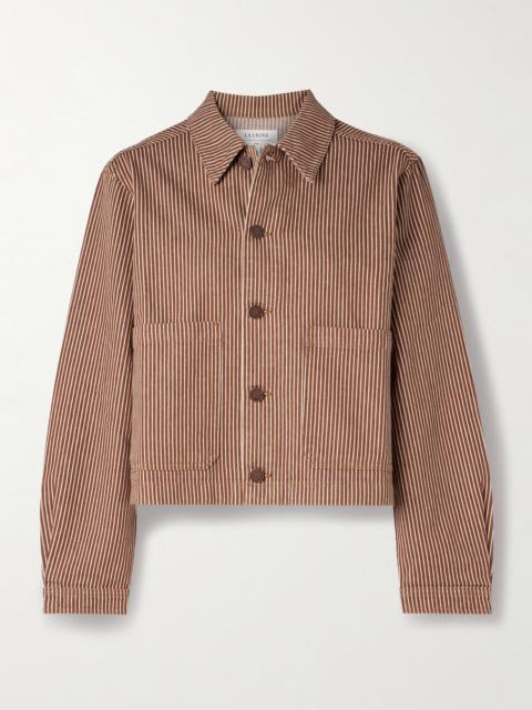 Val Cropped Striped Denim Jacket