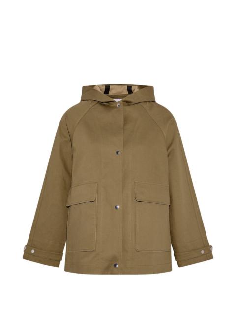 hooded two-tone jacket
