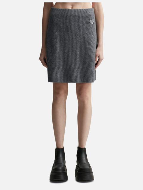 BOLD FOX HEAD PATCH SHORT RIBBED SKIRT