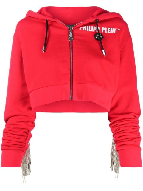 crystal-fringe hoodie