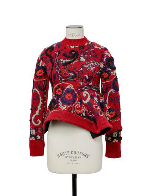 Floral Jacquard Knit Pullover