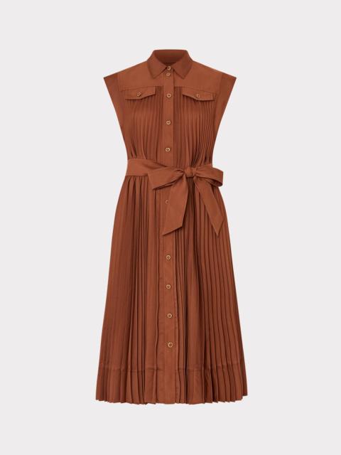 Johanna Pleated Twill Midi Dress