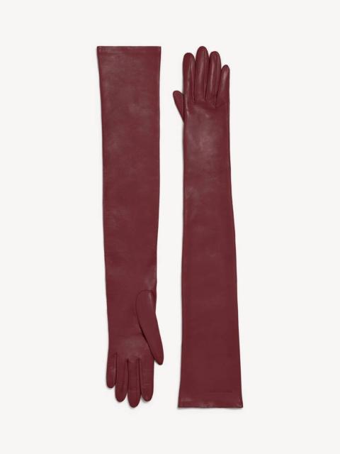 Women's Long Gloves in Burgundy