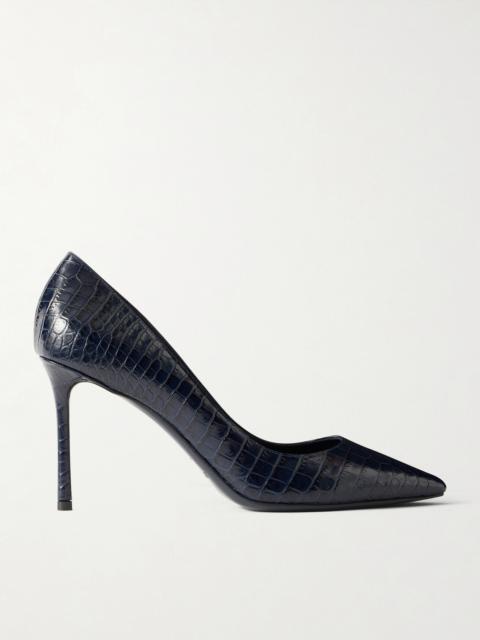 Romy 85 Croc-effect Leather Pumps