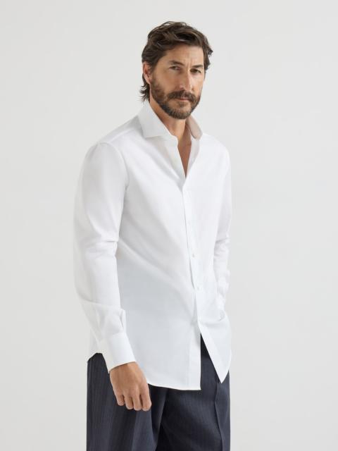 Twill basic fit shirt with spread collar