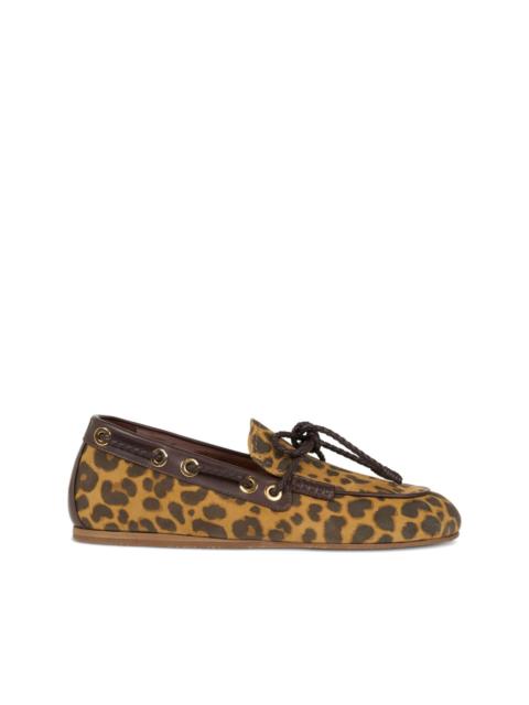 animal-print loafers