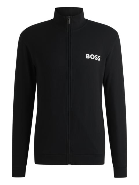 COTTON-TERRY ZIP-UP JACKET WITH CONTRAST LOGO