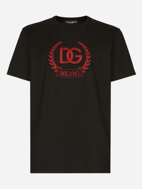 Cotton T-shirt with DG Milano logo embroidery