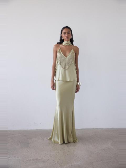 SIROCCO TOP IN SAND SILK SATIN