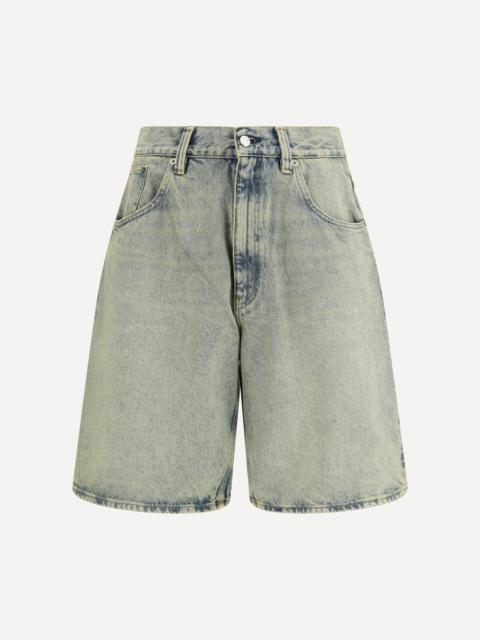 Super Wide Denim Bermuda Shorts