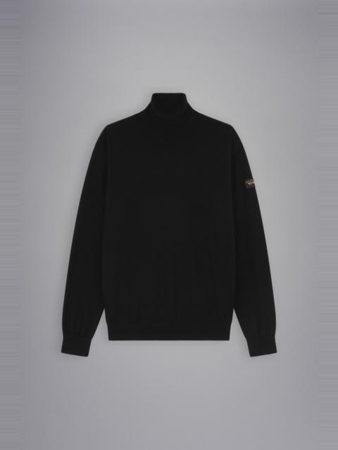 MERINO WOOL TURTLENECK WITH ICONIC BADGE