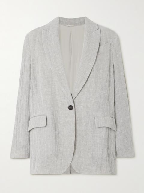 Crinkled Linen-blend Blazer