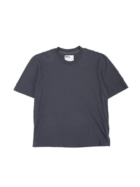 MHL Simple T-Shirt Organic Cotton Linen Jersey Slate Blue