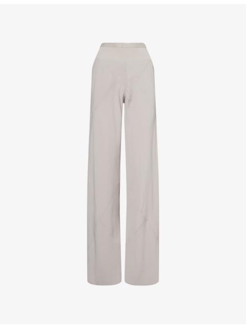 Bias Straight-Leg Woven Trousers