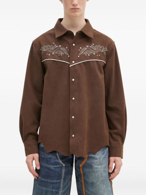 embroidered yoke shirt