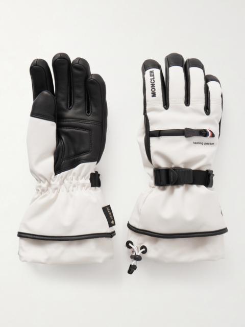 Appliquéd Paneled Gore-tex And Leather Gloves