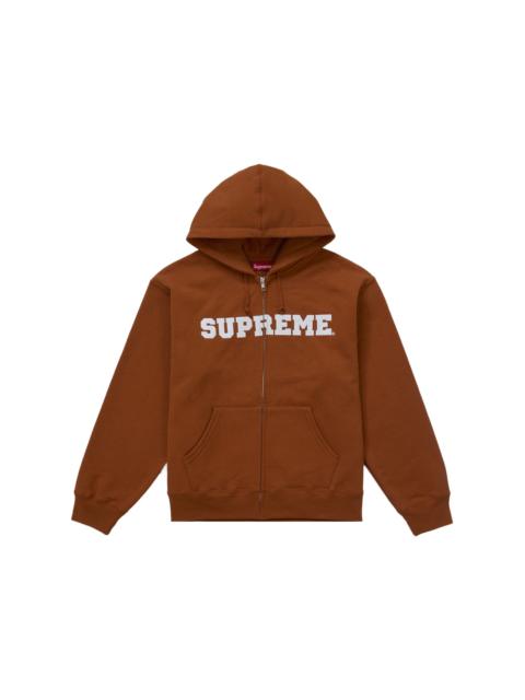 Supreme Collegiate Applique Zip Up Hooded Sweatshirt Rust
