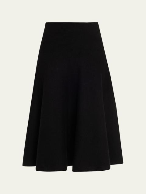 Cashmere-Blend A-Line Knit Skirt