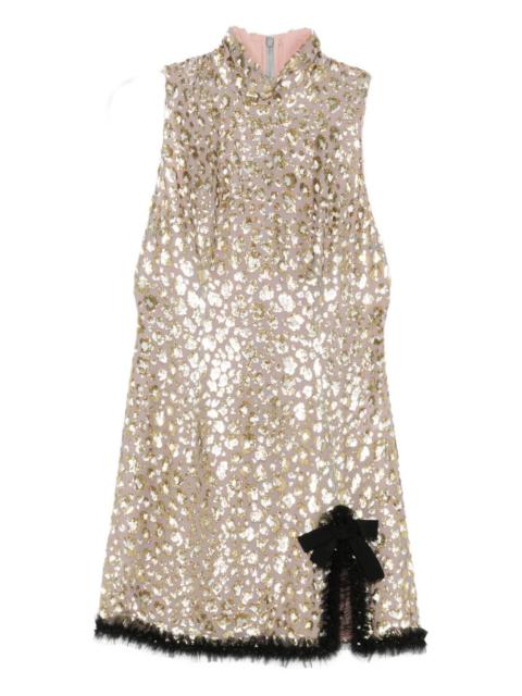 sequin-embellished high-neck dress