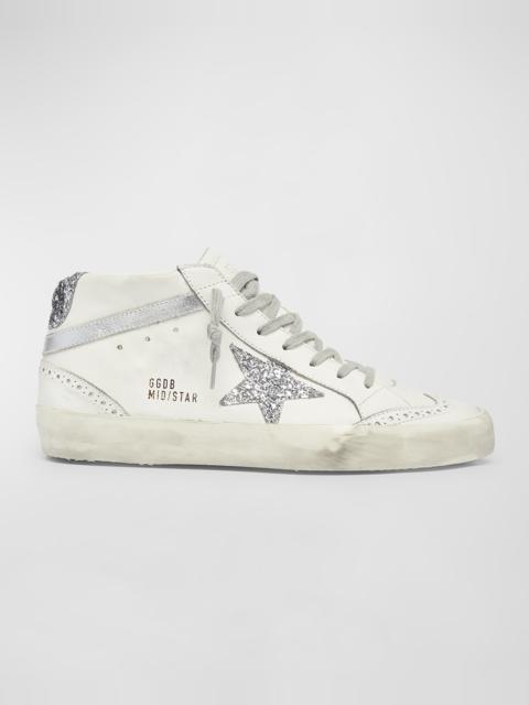 Mid Star Classic Glitter Leather Sneakers