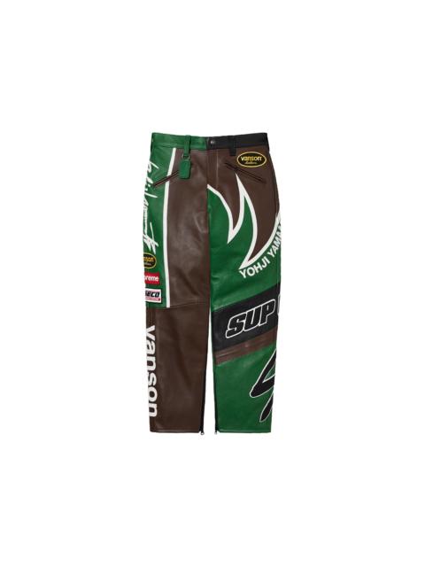 Supreme Yohji Yamamoto Vanson Leathers Split Pant Green