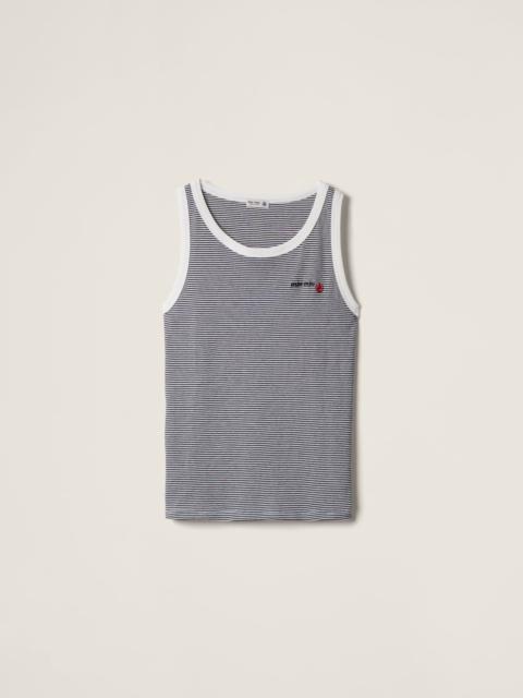 Petit Bateau X Miu Miu ribbed jersey top