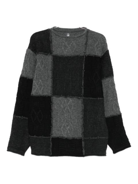 patchwork crew-neck sweater