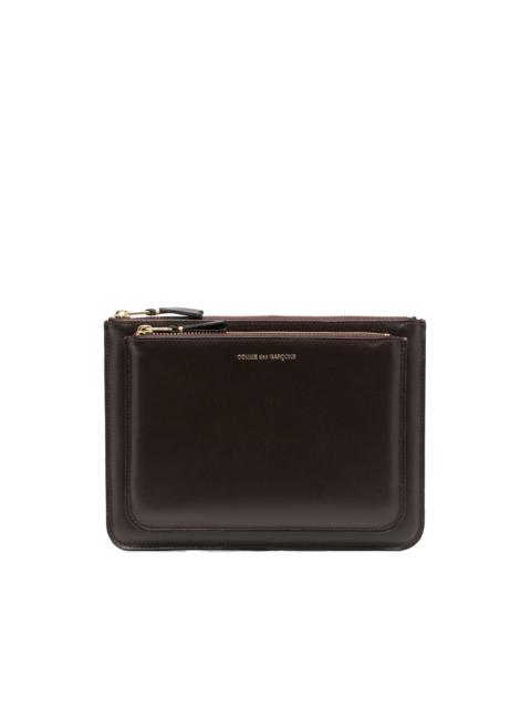 double-compartment leather wallet