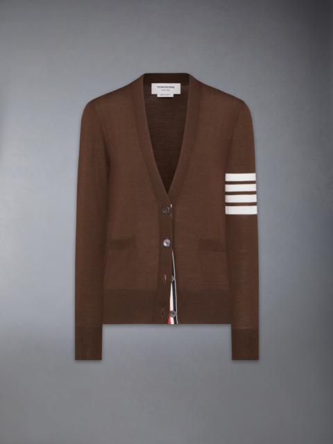 MERINO WOOL 4-BAR RELAXED FIT V-NECK CARDIGAN