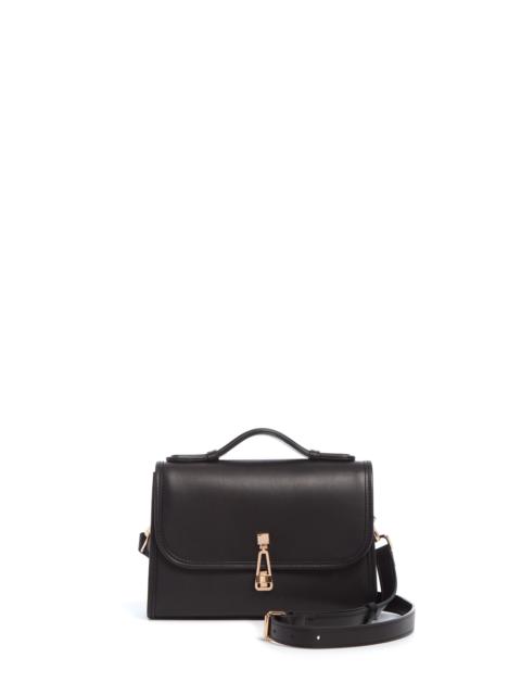Small Leonora Flap Bag in Black Leather