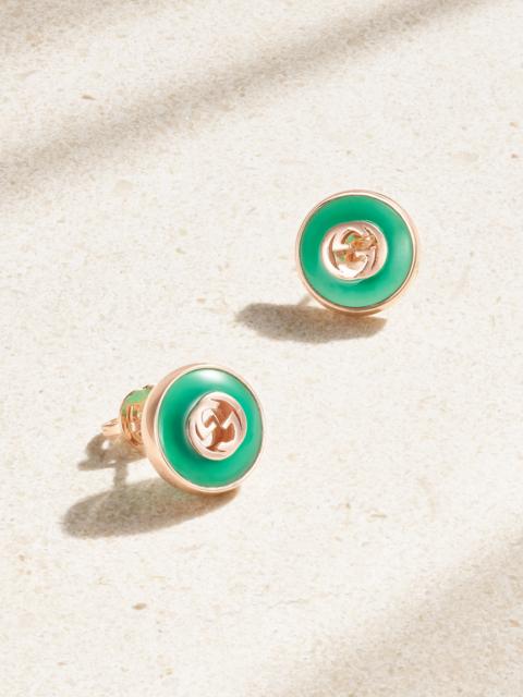 18-karat Rose Gold Agate Earrings