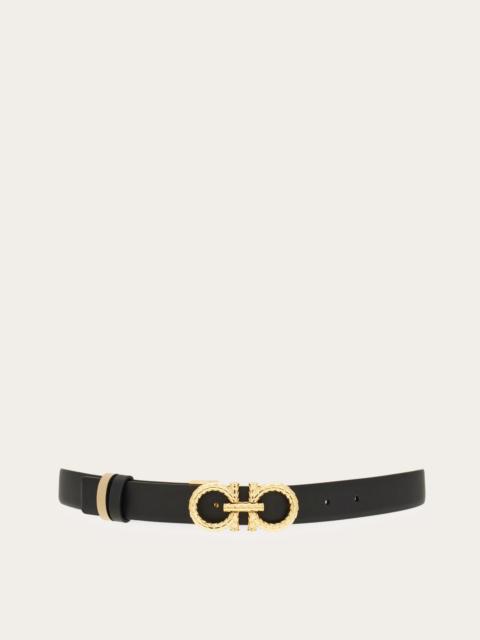 Adjustable and reversible Gancini belt