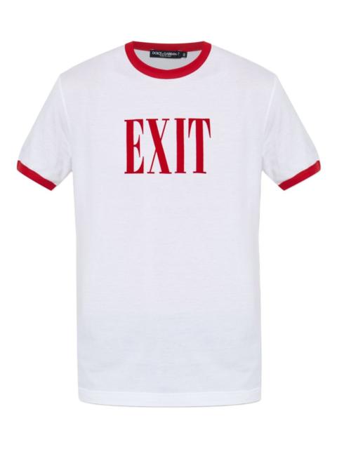 Exit-print  ringer T-shirt