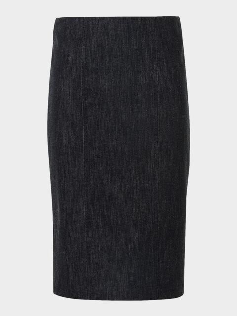 Denim Midi Pencil Skirt