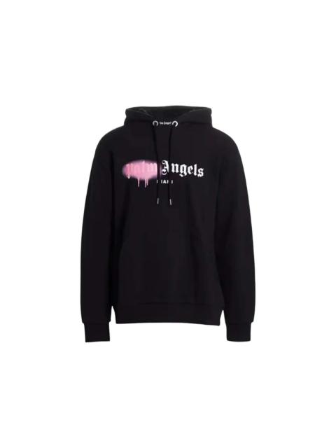 Palm Angels Miami Sprayed Logo Hoodie Black Pink