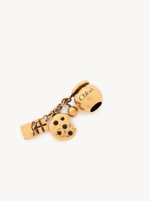 SPHERE COOKIE & CHOCOLATE DICE CHARM FOR BRACELET BAG IN BRASS