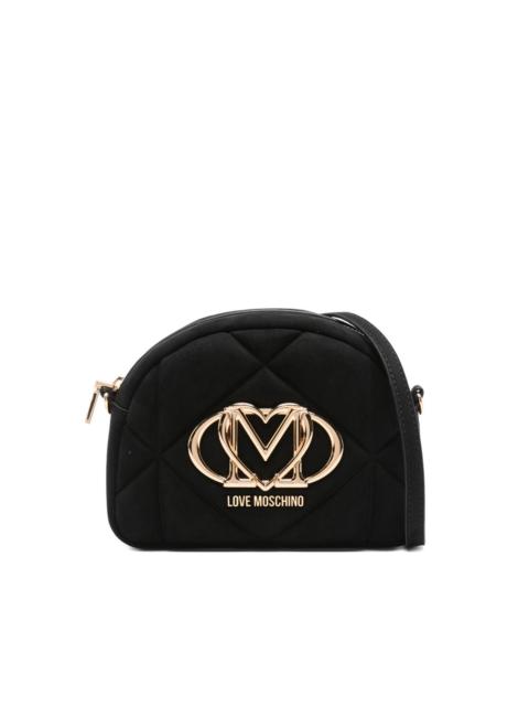 quilted logo-plaque cross body bag