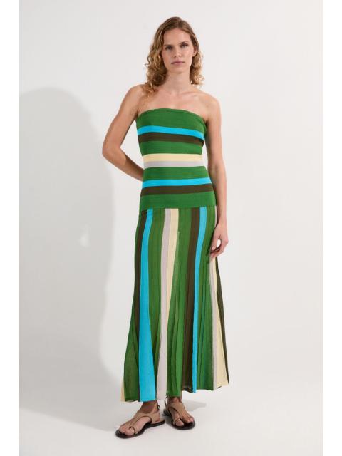 Striped Bardot Knit Maxi Dress