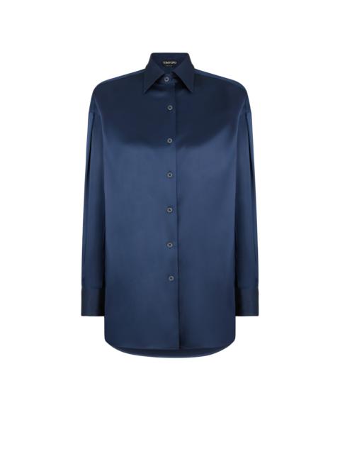 STRETCH SILK SATIN RELAXED FIT SHIRT