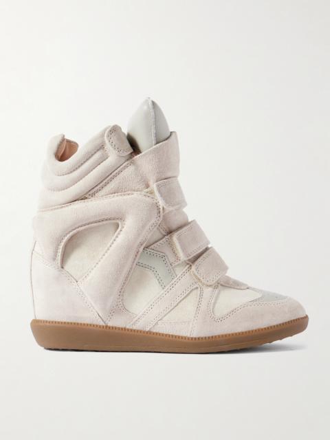 Bekett Leather-trimmed Suede High-top Wedge Sneakers