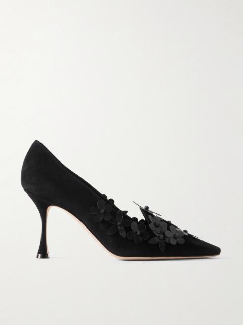 Harneclo 90 Appliquéd Suede Pumps