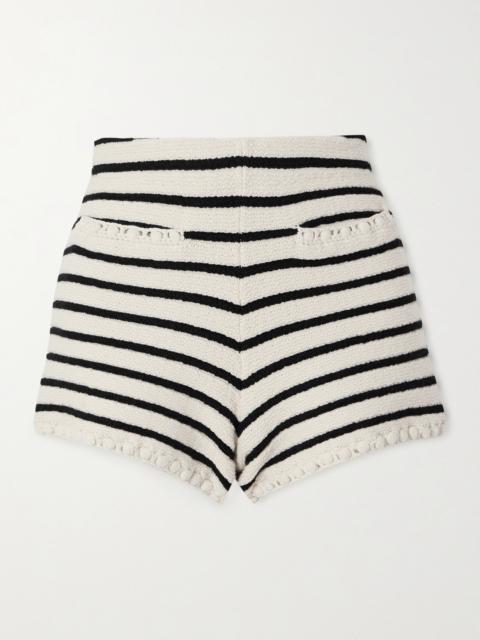 Henry Embellished Striped Knitted Shorts