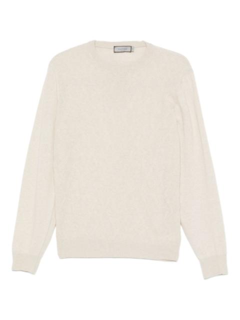 textured crew-neck sweater