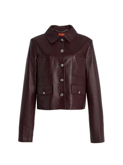 Astley Leather Jacket burgundy