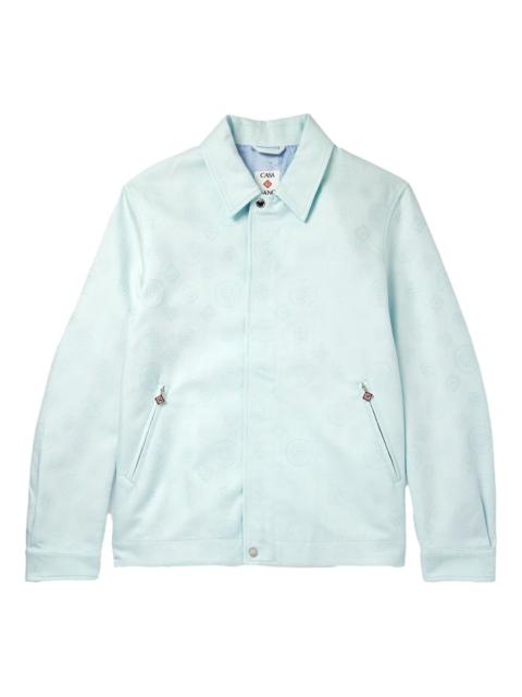 collared blouson all-over motif jacket
