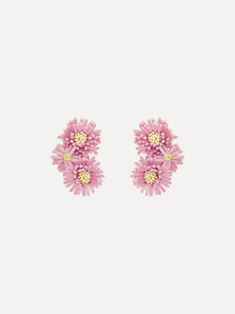 POMPOM FLOWER CLIP-ON EARRINGS