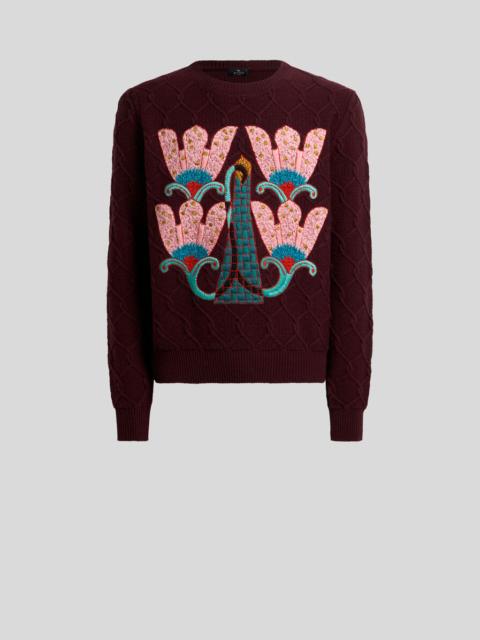 WOOL SWEATER WITH EMBROIDERY