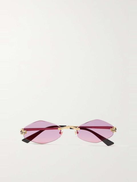 Panthère hexagon-frame gold-tone sunglasses