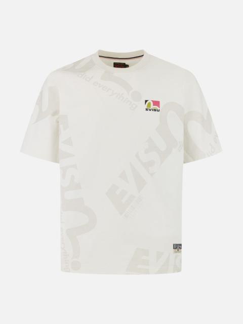 Allover Logo and Seagull Print Regular Fit T-Shirt